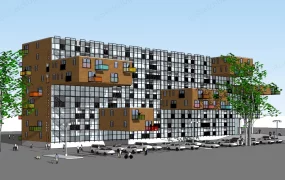 Colorful Postmodern Apartment Building