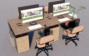 4 Person Office Workstation