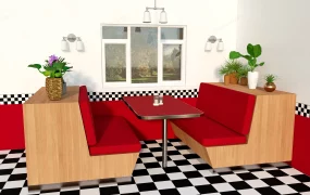 Red Diner Booth