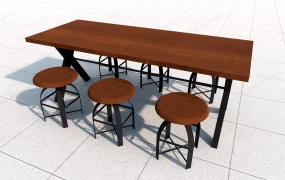 Industrial Style Dining Table Set
