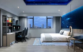 Futuristic Cyber Gaming Bedroom