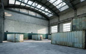 Old Industrial Warehouse Interior