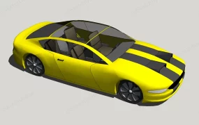 Black And Yellow Sports Car