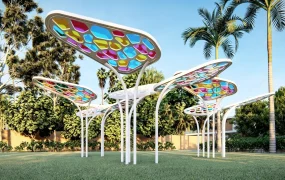 Colorful Butterfly Shaped Canopy Structure