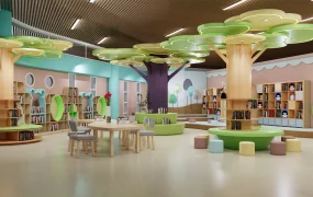 Children's Biophilic Library & Activity Space SketchUp 3D Model