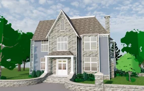 Traditional Style Two Story Suburban Home