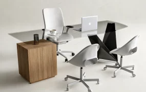 Glass Office Desk And Chairs