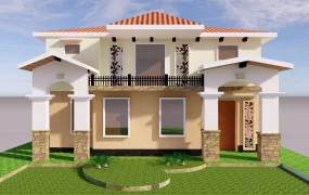 Mediterranean Inspired Two Story House