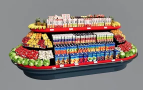Supermarket Fruit And Vegetable Display Stand