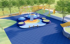 Modern Children's Playground And Activity Zone SketchUp 3D Model