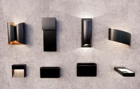 Modern Matte Black Wall Sconce Collection SketchUp 3D Model