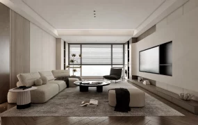 Modern Cream Living Room Idea