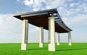 Pergola With Stone Columns