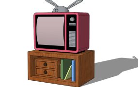 Small TV Stand and Old TV
