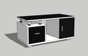 White and Black TV Stand