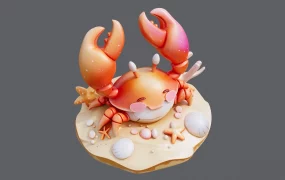 Cute Cartoon Crab