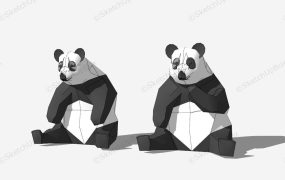 Sitting Panda Sculptures