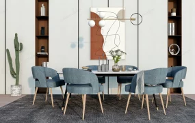 Chic Dining Room With Accent Wall