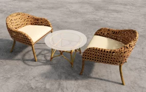 3 Piece Rattan Bistro Set