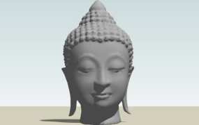Stone Buddha Head Sculpture