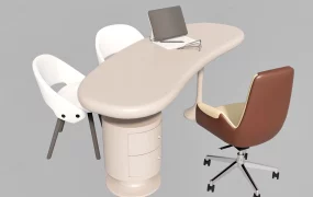 Curved Office Desk And Chairs