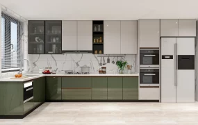 Spacious L Shaped Kitchen Design