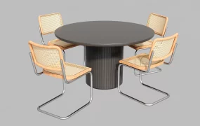 Casual Round Dining Table Set