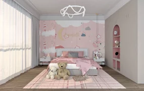 Pink And White Girls Bedroom
