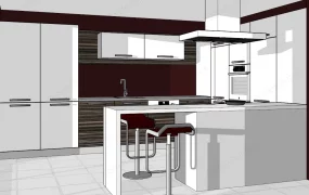 Small Modern Kitchen With Peninsula