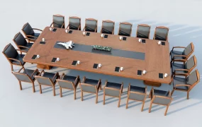 Large Rectangular Conference Table Set