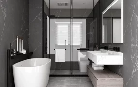 Modern Dark Marble Bathroom SketchUp 3D Model