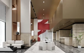 Modern Corporate Lobby And Reception Scene