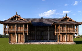 Traditional Chinese Wooden Courtyard House