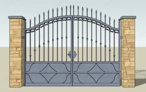 Dual Swing Driveway Steel Gate