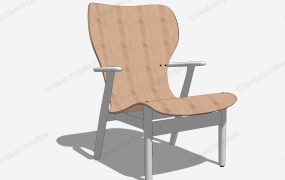 Wood Wingback Armchair