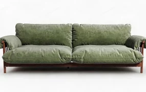 Modern Plush Two Seater Sofa
