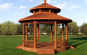 Traditional Asian Style Wooden Gazebo