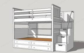White Wooden Bunk Bed