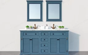 Blue Painted Bathroom Vanity