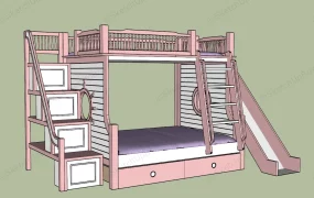 Pink Bunk Bed With Slide