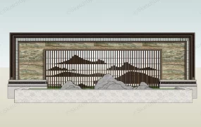Zen Garden Landscape Design Wall