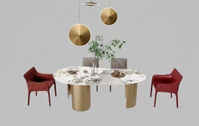 Stylish Marble Dining Table Set