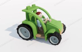 Toy Tractor With Driver