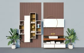 Bathroom Cabinet And Basin