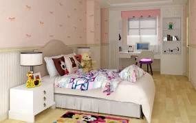 Pink And White Teen Girl Bedroom