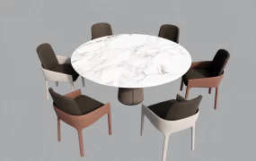 7 Piece Round Dining Table Set