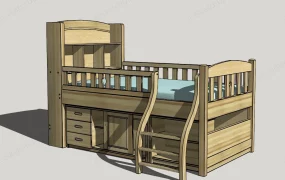 Wooden Loft Bed With Integrated Storage