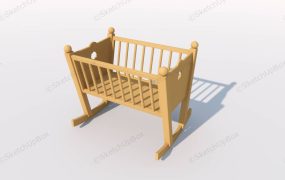 Wood Rocking Baby Cradle