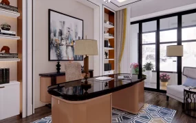 Retro Home Office Design Idea