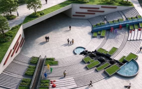 Modern Amphitheater Sunken Plaza And Landscape